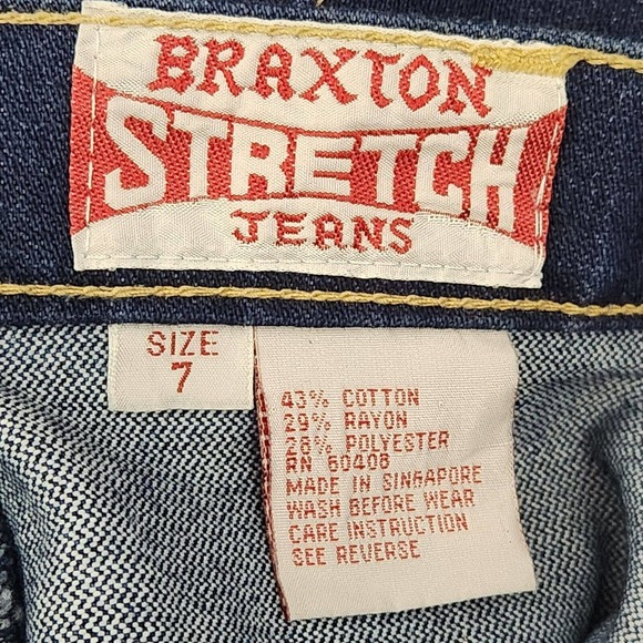 Vintage Braxton Jeans High Rise Dark Wash Blue Denim Size 7 Runs SMALL 25" Waist - Picture 14 of 16
